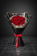 Black Wrapped Red Roses
